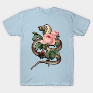 Vintage Cobra and Pink Roses T-Shirt